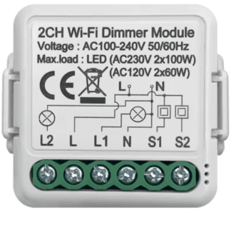 Smart 2 Gang Dimmer Mini Switch | Light Switch | Tuya Smart Life
