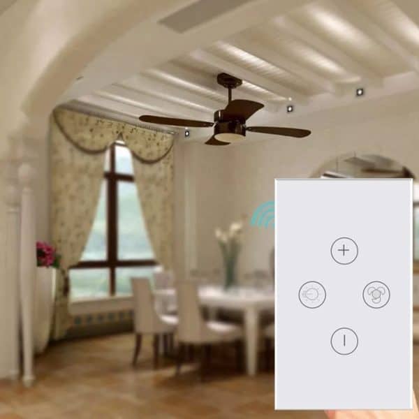 Smart WiFi Fan control and Light Switch touch panel tuya