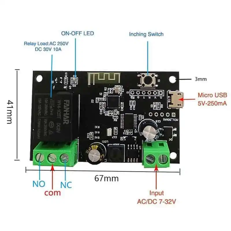 EACHEN Zigbee inching/selflock/interlock relay module DC4 using Tuya Smart  Life APP 