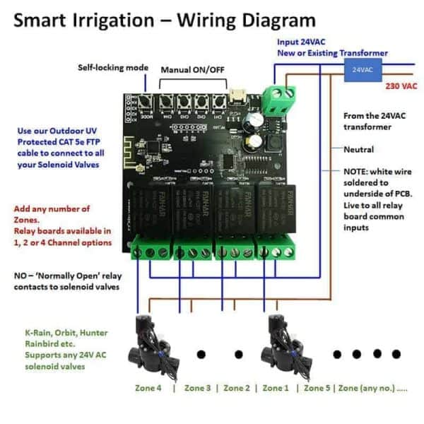 smart wifi irrigation controller 4 8 12 channel tuya smart life connection wiring diagram
