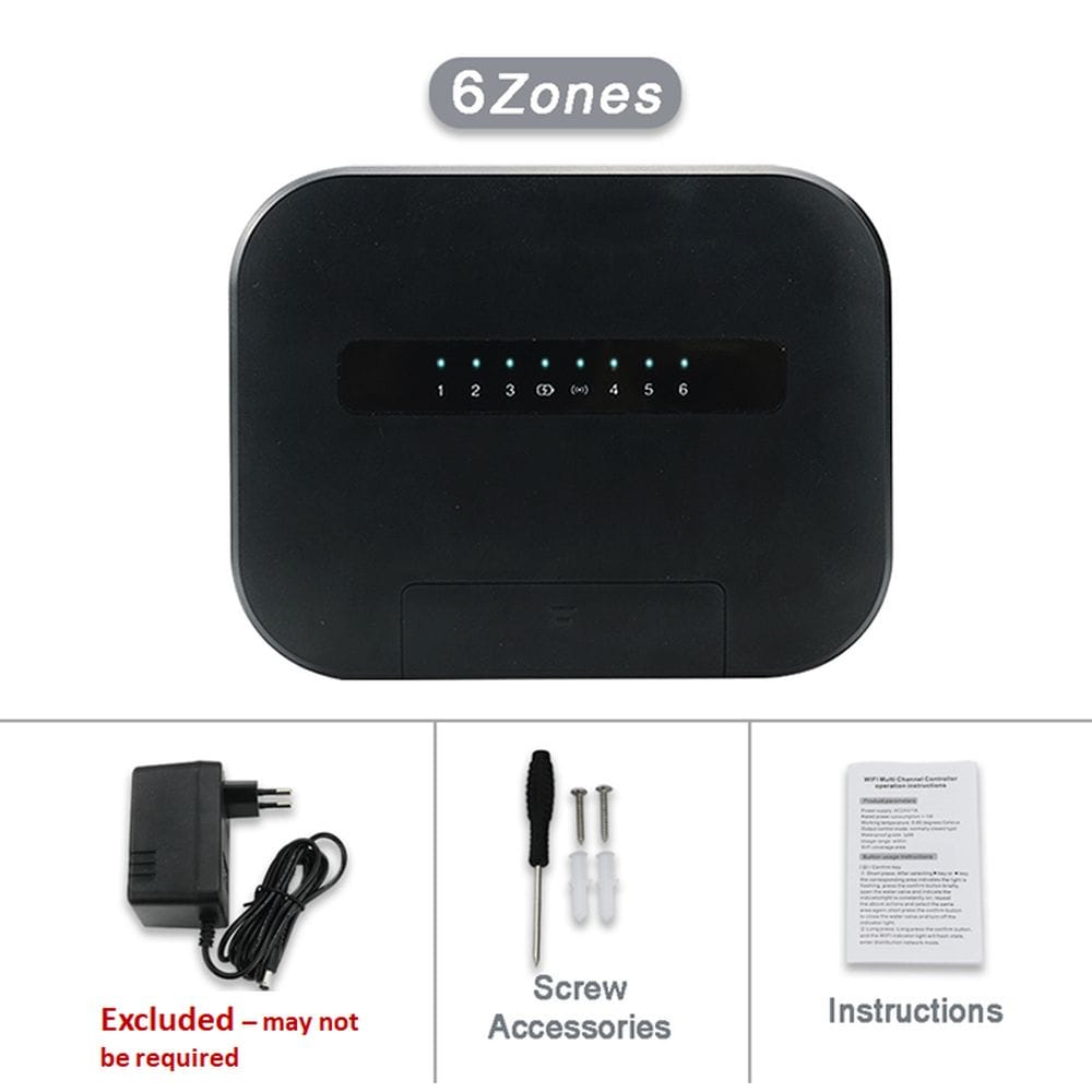 smart wifi 6 zone irrigation controller whats in the box