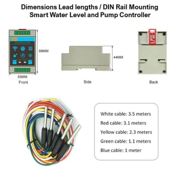 water level detector pump controller mounting leads smart tuya wifi